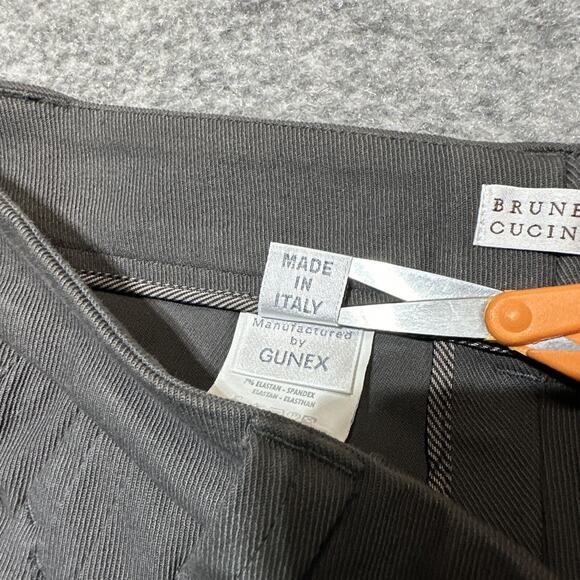 GUNEX by BRUNELLO CUCINELLI Women’s Chinos Size 4 Gray Dark Wash Pleated Pants - Picture 10 of 12